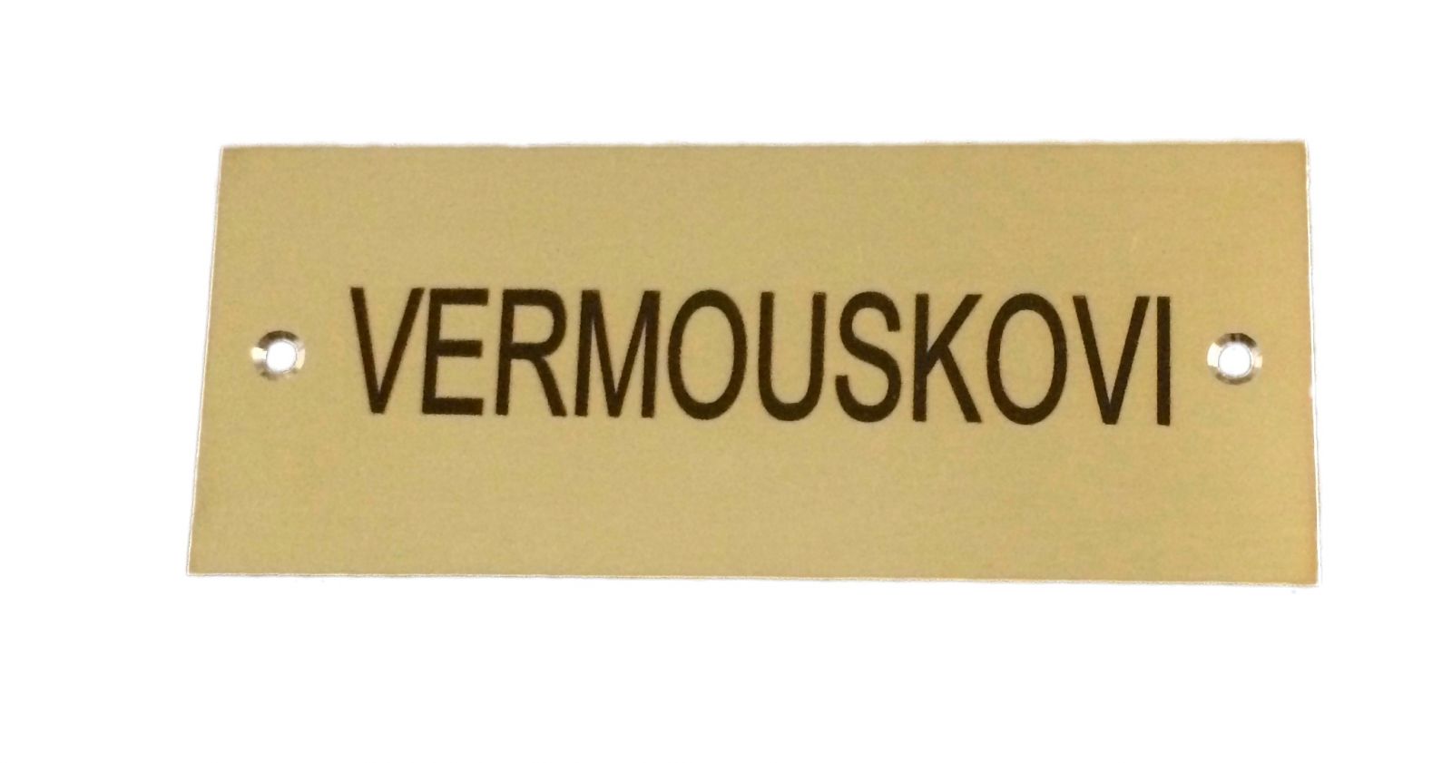 Mosazný dveřní štítek DM92 100x40mm s gravírováním textu