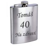 Nerez placatka stříbrná 6OZ / 180ml - gravírování textu zdarma Nerez placatka stříbrná 6OZ / 180ml - gravírování textu zdarma