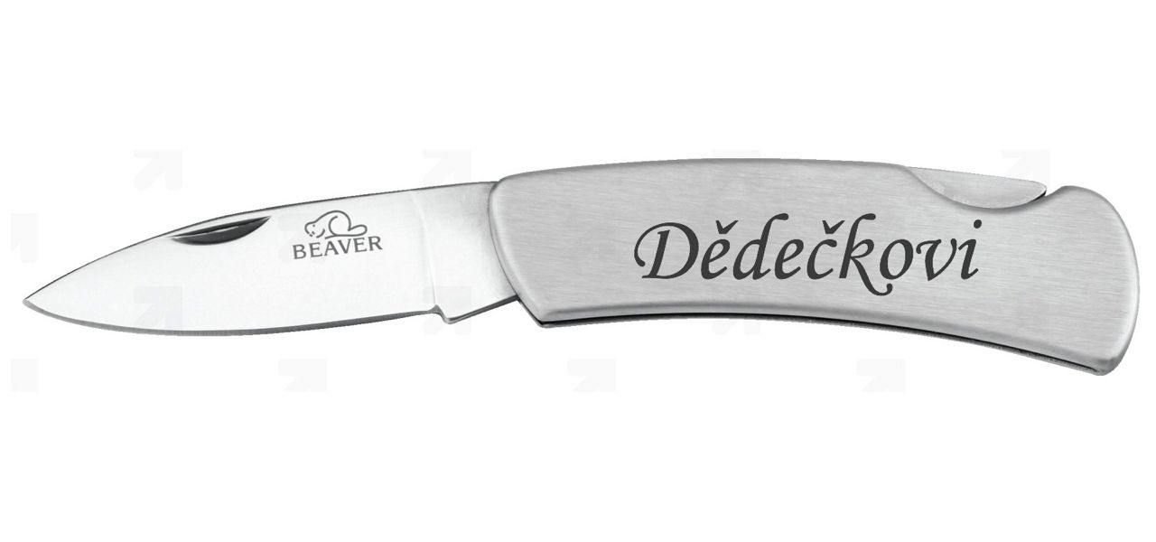 Kovový nerez nůž s gravírováním textu Kovový nerez nůž s gravírováním textu