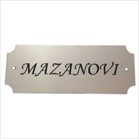 Hliníkový stříbrný matný dveřní štítek 100x40 mm